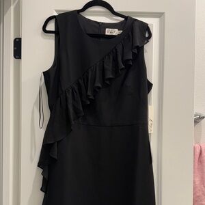 Eliza J Black Asymmetrical Ruffle Dress